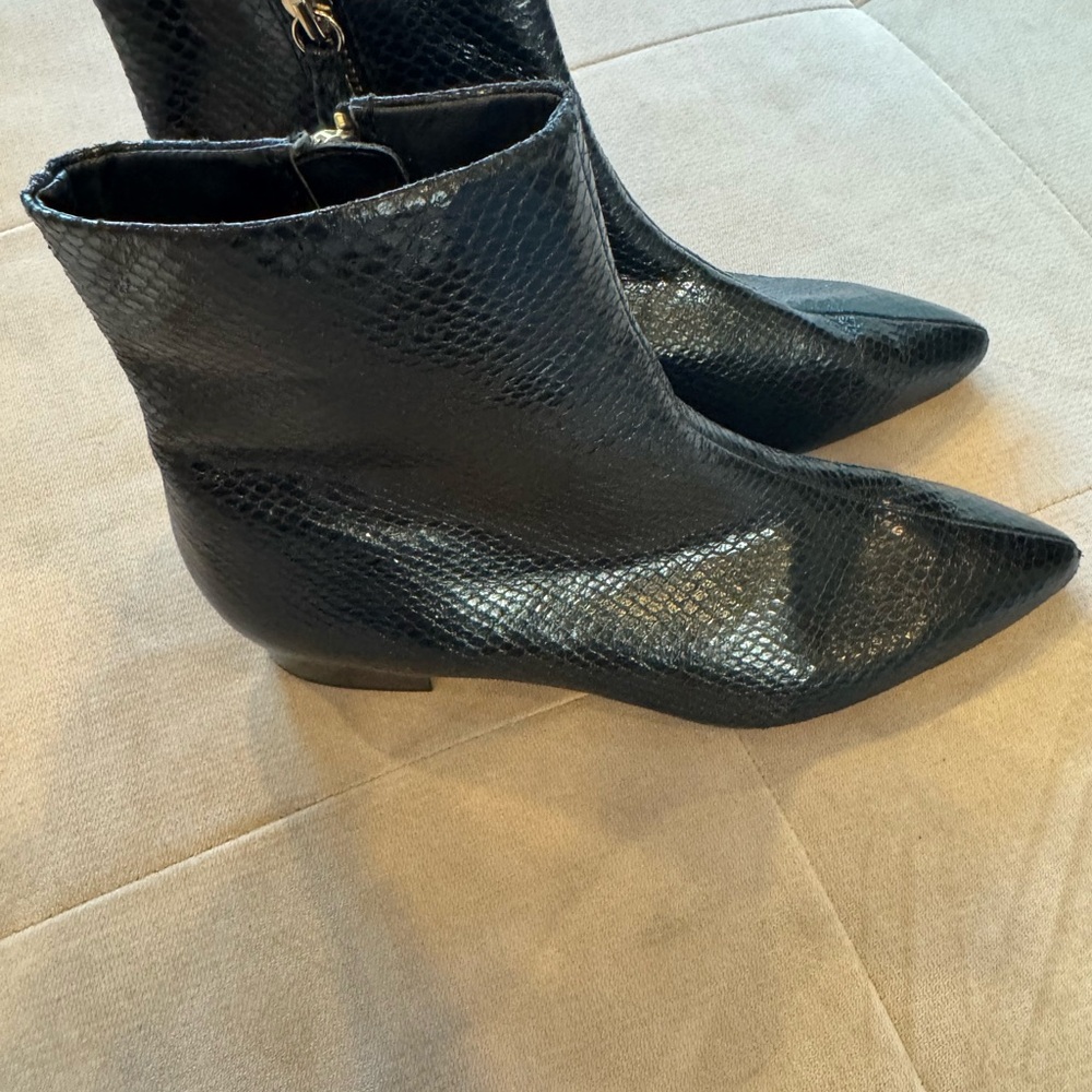 Black Snakeskin Ankle Boots